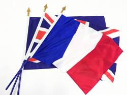 Baton / Hampe en bois bleu avec pointe dor�e de 100 cm